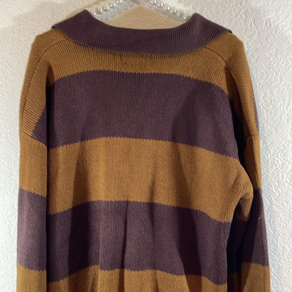 URBAN OUTFITTERS Brown Striped Sweater Top Size Medium NEW - Picture 6 of 12